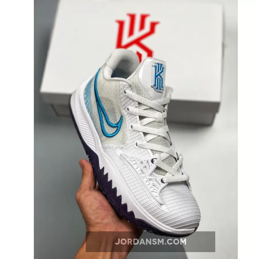 Nike Kyrie Low 4 White/Laser Blue-Dark Raisin CW3985-100 kyrie low 4 blue pink