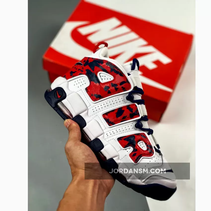 Nike Air More Uptempo 'USA Camo' White Navy Red - uptempo usa