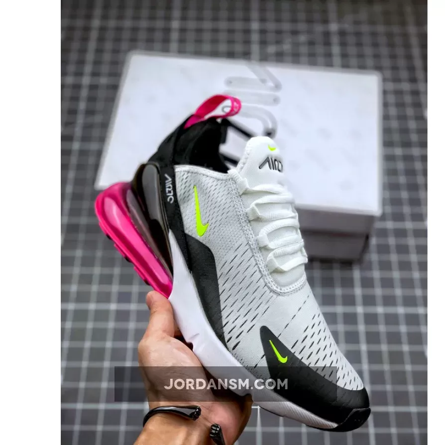 Nike Air Max 270 White Black Fuchsia Volt AH8050-109 nike air max 270 fuchsia