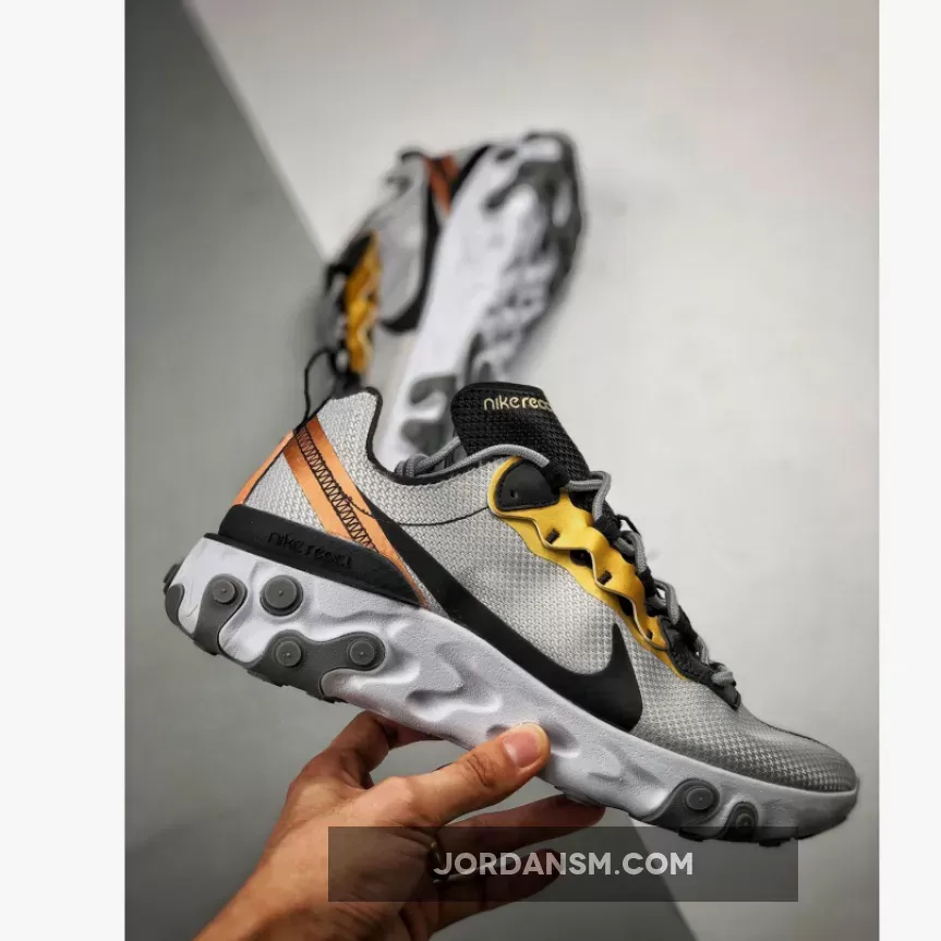 Nike React Element 55 Gold Grey CD7627-001 New Releases