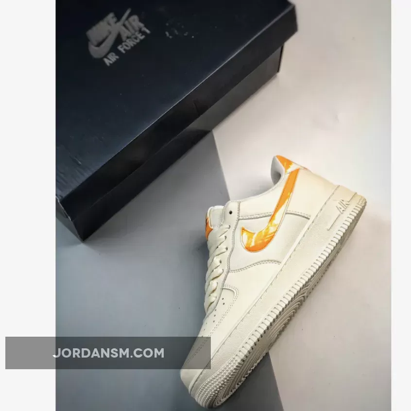 Online Nike Air Force 1 Low White Orange Streaks FN3419-100