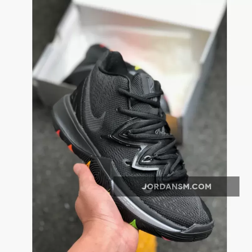 Nike Kyrie 5 Black Rainbow Soles / kyrie 5 black rainbow foot locker