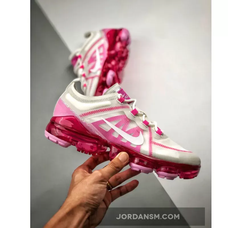 Nike Air VaporMax 2019 Summit White/Laser Fuchsia-Pink Rise AR6632-105 / Nike Vapormax Fuchsia