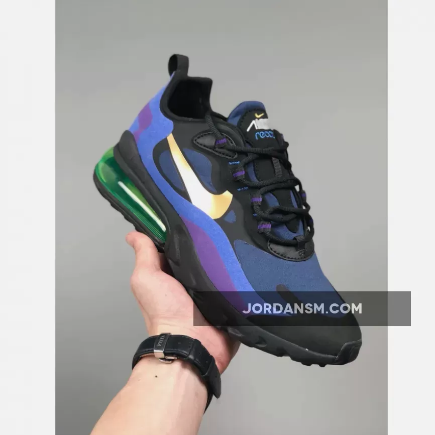 Nike Air Max 270 React Black/University Gold-Deep Royal Blue / royal blue 270 nike