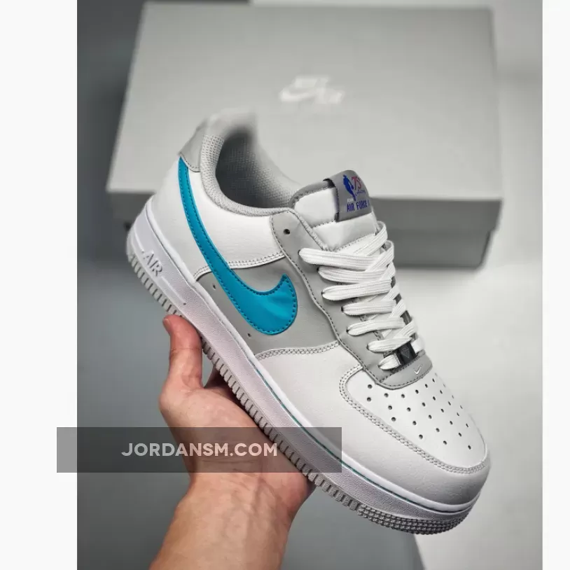 07 Spurs NBA x Nike Air Force 1 Low 'Fiesta' White/Grey Fog-Sundial-Turquoise Blue DC8874-100