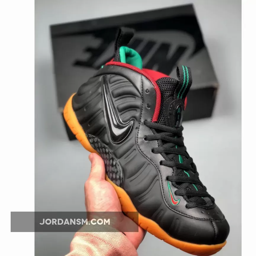 Nike Foamposite Pro Black/Gorge Green-Metallic Gold-Gym Red 624041-004 Restock