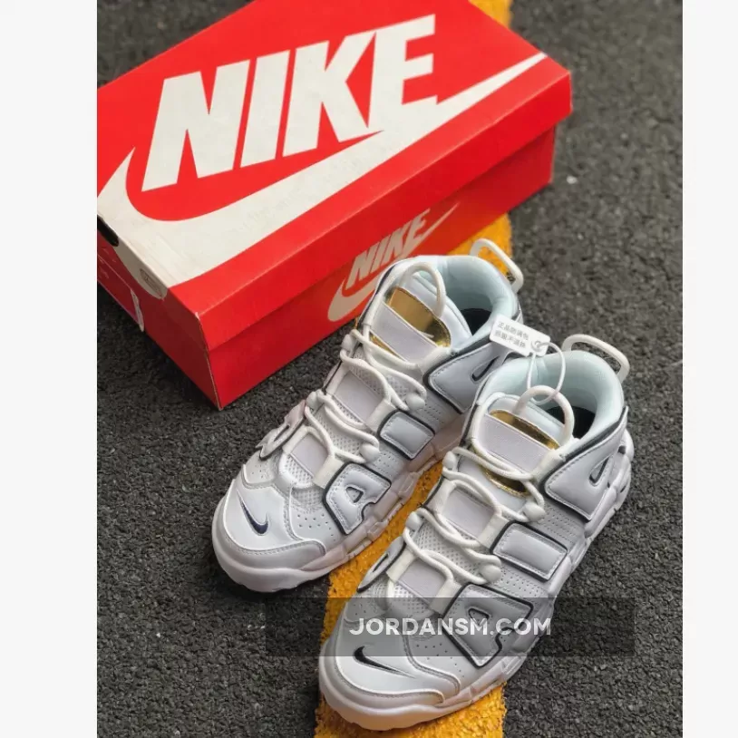 Nike Air More Uptempo White/Midnight Navy-Metallic Gold
