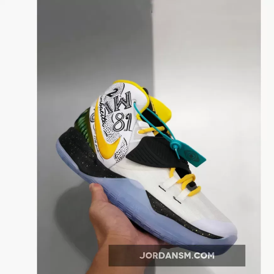 Nike Kyrie 6 White Black Yelllow - Kyrie 6 Custom