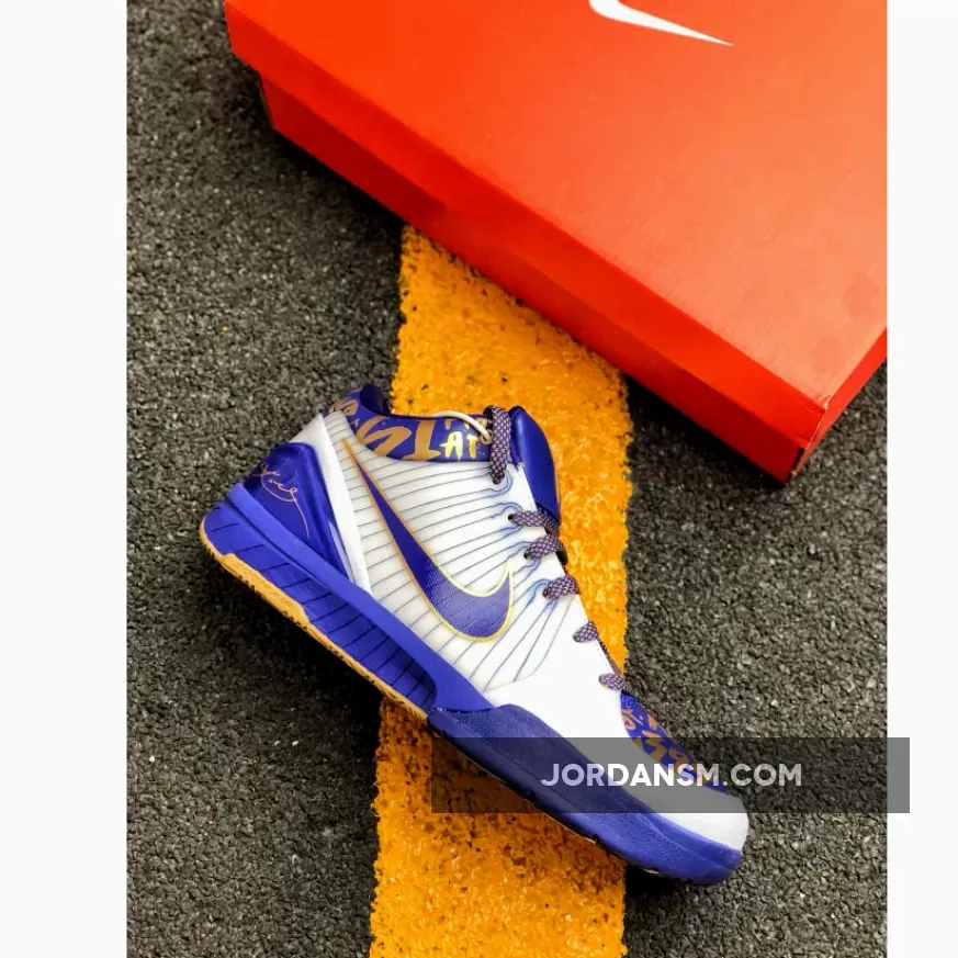 Nike Zoom Kobe 4 (Pop) 'MVP NBA Finals' White/Concord-Metallic Gold 354187-141 Restock