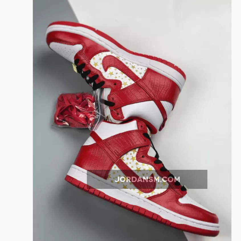 Supreme X Nike SB Dunk High Pro White/Varsity Red 307385-161 New Releases