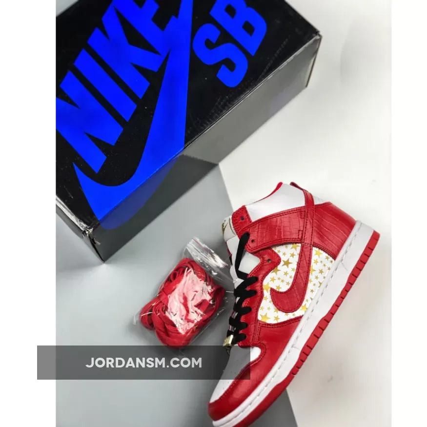 Supreme X Nike SB Dunk High Pro White/Varsity Red 307385-161 New Releases