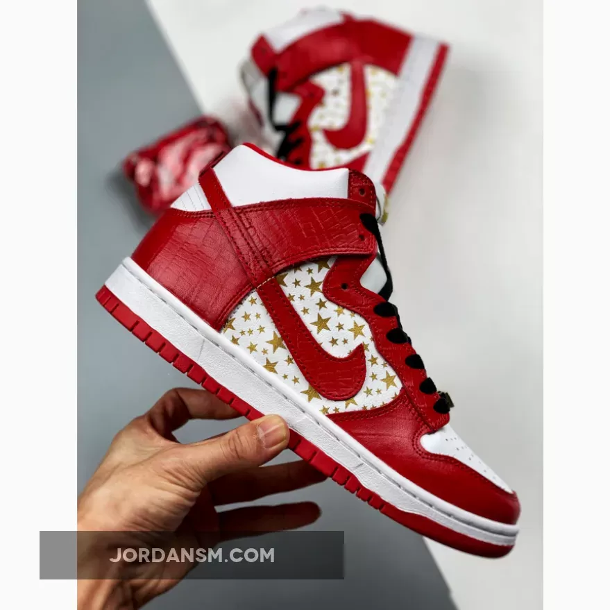 Supreme X Nike SB Dunk High Pro White/Varsity Red 307385-161 New Releases