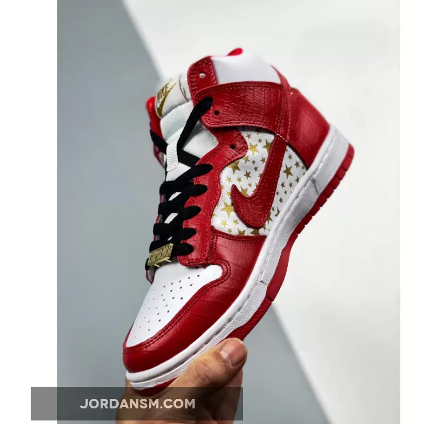 Supreme X Nike SB Dunk High Pro White/Varsity Red 307385-161 New Releases