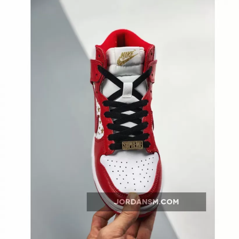 Supreme X Nike SB Dunk High Pro White/Varsity Red 307385-161 New Releases