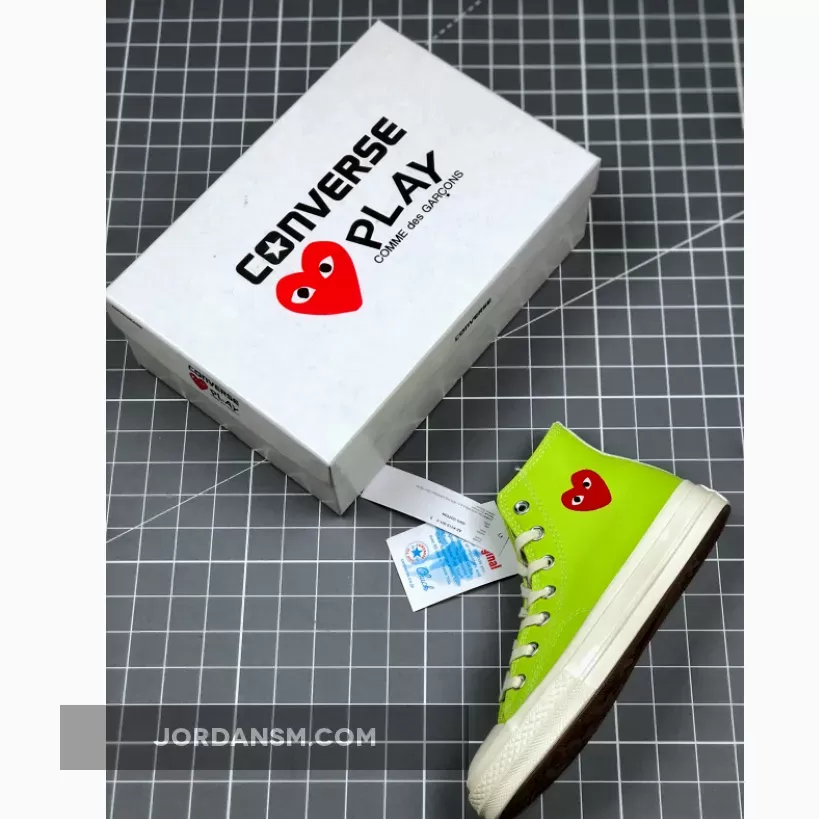 Converse X PLAY CDG Chuck 70 High Top Acid Lime Green/Egret/High Risk Red 168299C New Releases