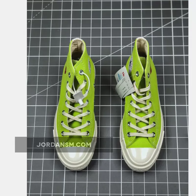 Converse X PLAY CDG Chuck 70 High Top Acid Lime Green/Egret/High Risk Red 168299C New Releases