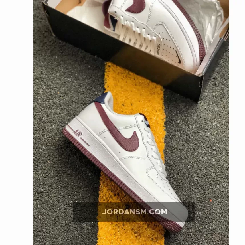 Nike Air Force 1 White Burgundy For Womens