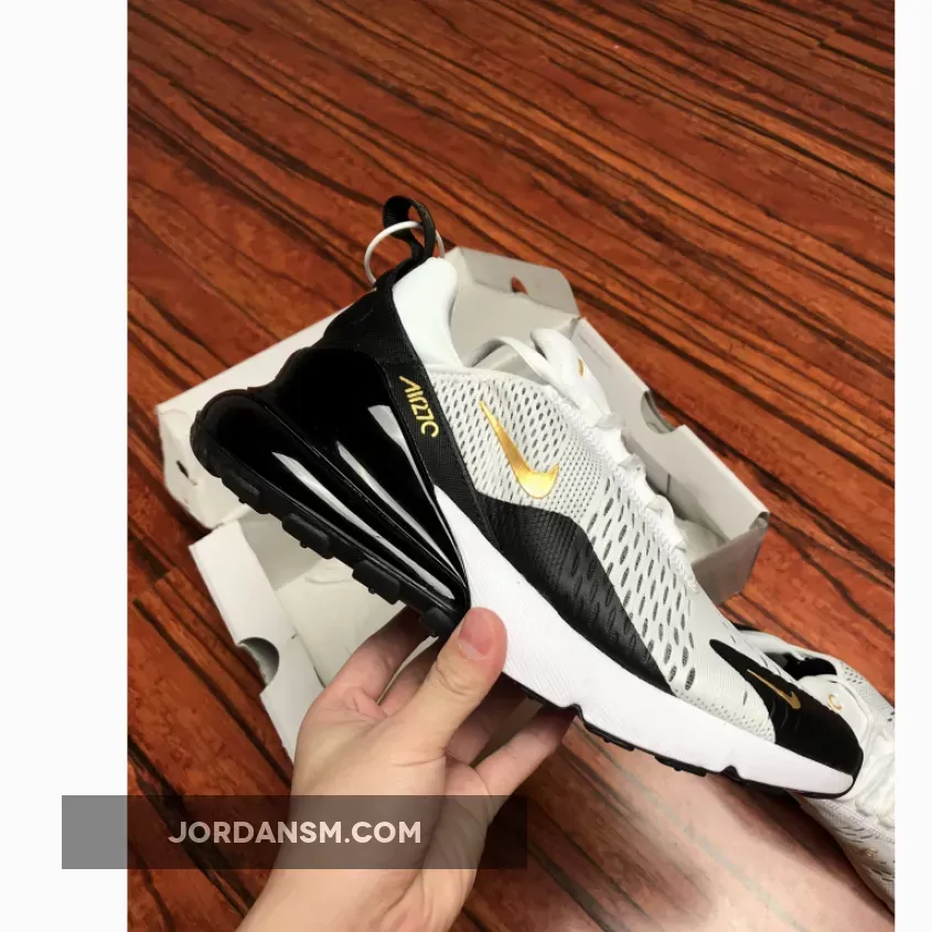 Nike Air Max 270 White/Metallic Gold-Black
