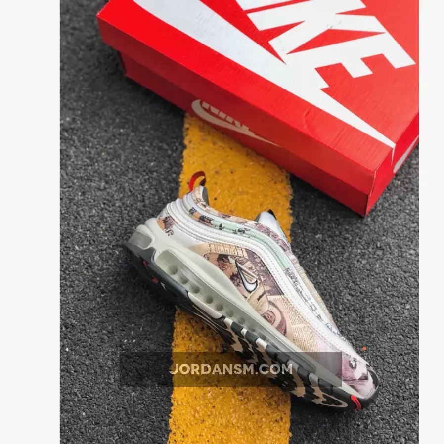 Nike Air Max 97 "Newspaper" Sail/Black-Team Orange-White