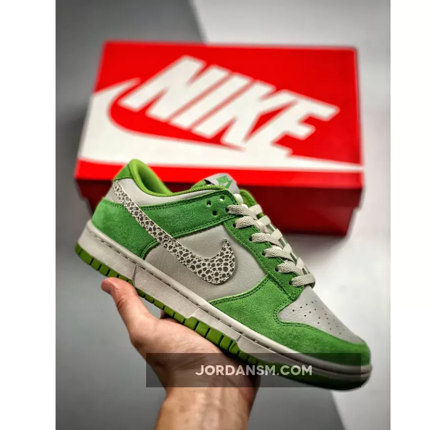 Nike Dunk Low Safari Swoosh Chlorophyll/Light Iron Ore-Cave Stone