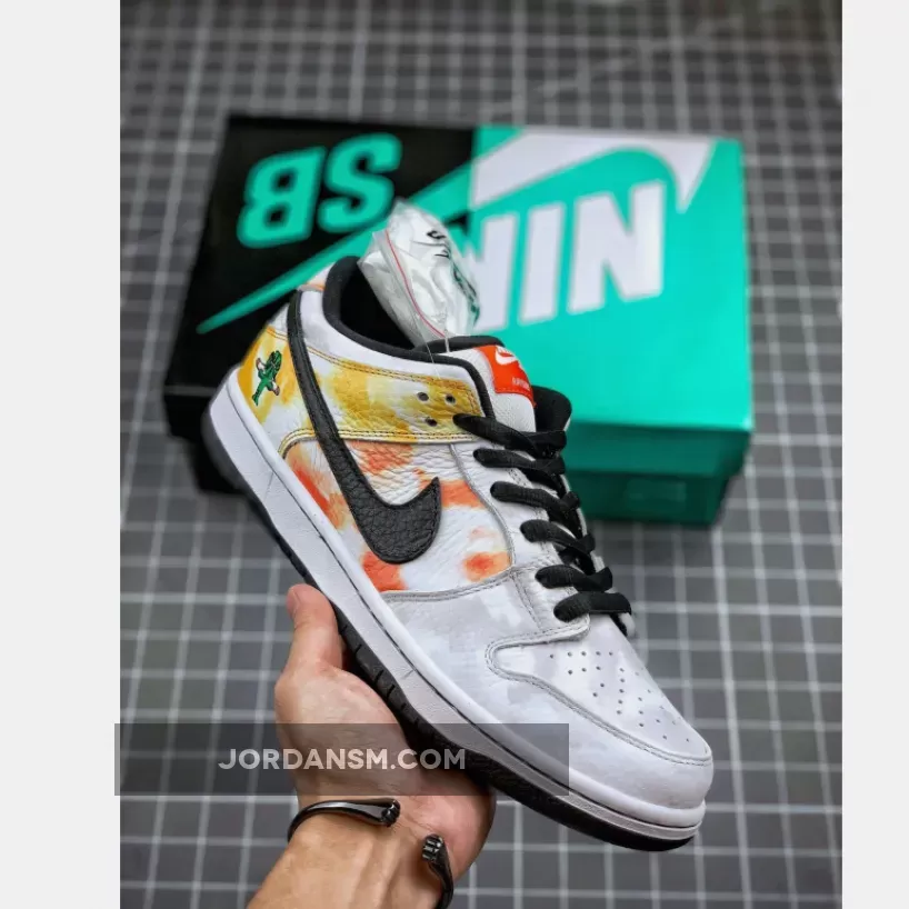 Nike SB Dunk Low "Raygun Tie-Dye" White/Orange Flash