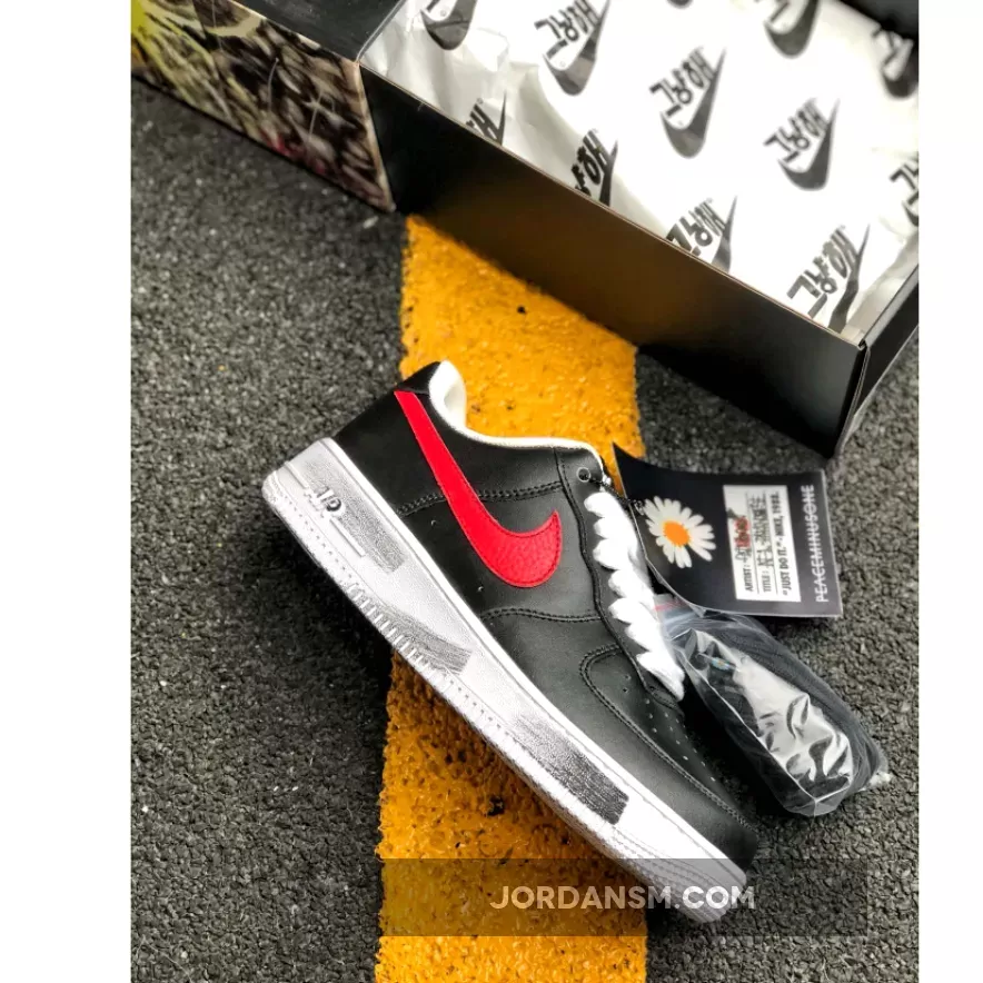PEACEMINUSONE x Nike Air Force 1 Black/Sport Red-White