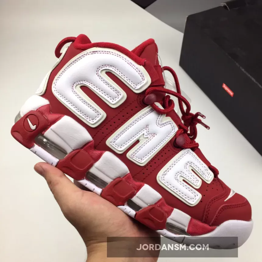 Supreme x Nike Air More Uptempo Red White